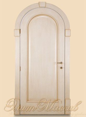Межкомнатные двери из массива арочные белого цвета нестандартного размера