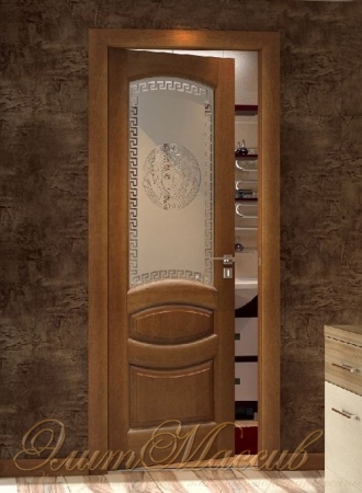 Межкомнатные двери из массива со стеклом в стиле Версачи